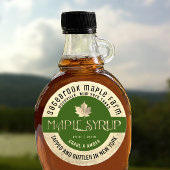 MAPLE SYRUP NOM D'ÉTAT ÉTIQUETTE OR & VERT