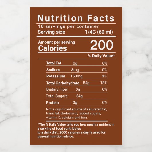 Maple Syrup Nutrition Facts Latest FDA Regulations Voedselcontainer Etiket (Enkel label)