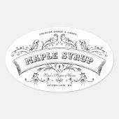 Maple Syrup Old Fashioned Scroll Editable Label (Voorkant)