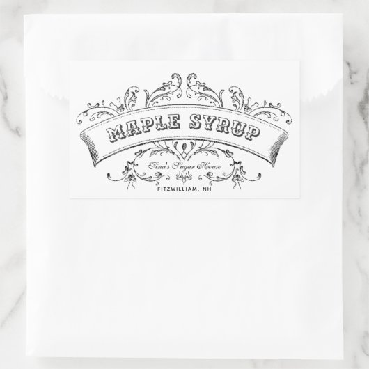 Maple Syrup Old Fashioned Scroll Editable Label (Tas)