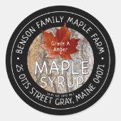 Maple Syrup Red Leaf Tree Bark bewerkbaar label (Voorkant)