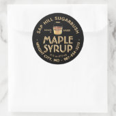 Maple Syrup Sap Bucket Amber Text op zwart label (Tas)