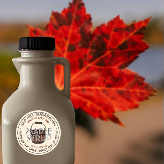 Maple Syrup Sap Bucket Editable Label