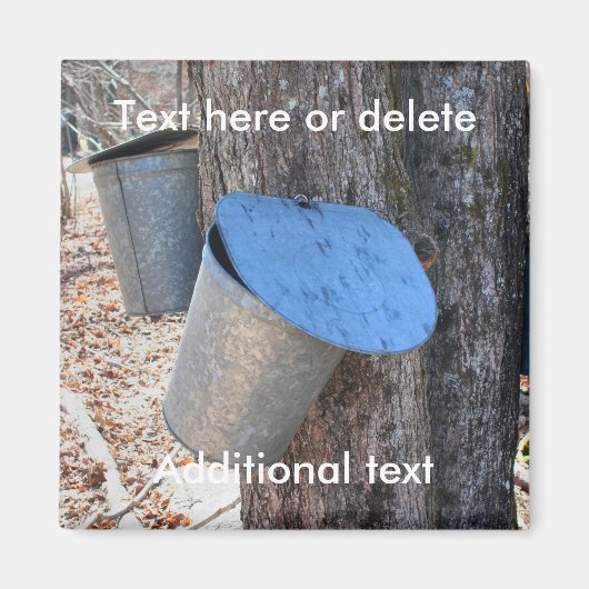 Maple Syrup Sap Buckets Nature Personalized Magneet (Voorkant)