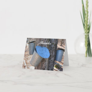 Maple Syrup Sap Buckets Natuur Hartelijk dank Bedankkaart