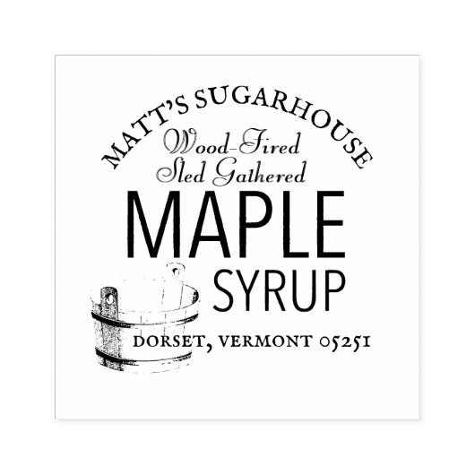 Maple Syrup Sugarhouse Business Rubber Stamp Rubberstempel (Afrduk)
