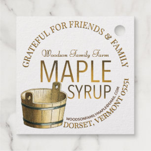 Maple Syrup Thankful for Family and Friends Gift Bedankjes Labels