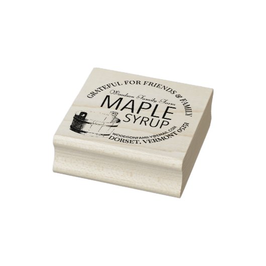 Maple Syrup Thankful for Family and Friends Gift Rubberstempel (Stempel)