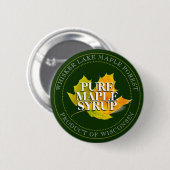 Maple Syrup Yellow Sugar Maple Leaf Editable Green Ronde Button 5,7 Cm (Voorkant /achterkant)