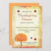 Maple Tree Thanksgiving Kaart (Voorkant / Achterkant)