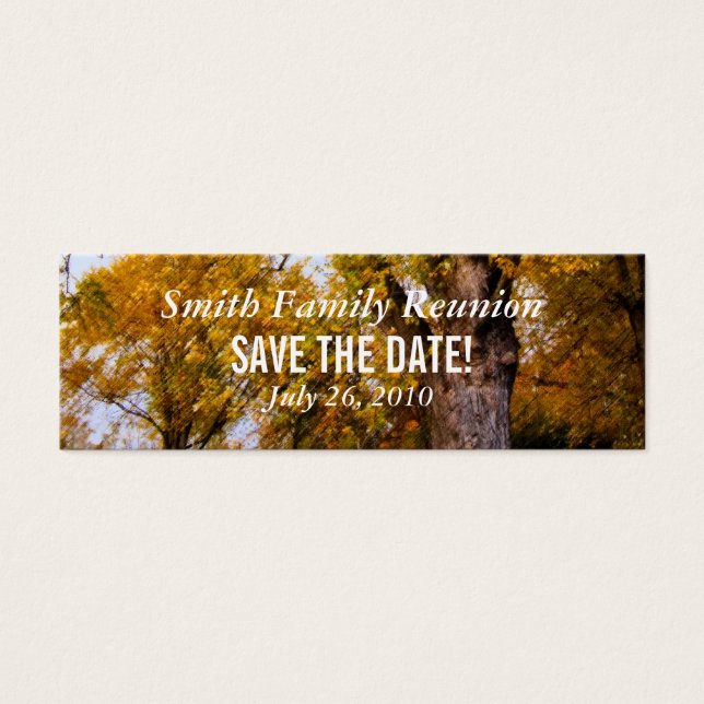 Maple Trees Reunion Save the Date Mini Visitekaartjes (Voorkant)