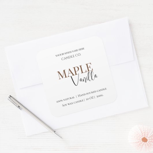Maple Vanilla | Elegant Fall Soy Candle Label (Envelop)