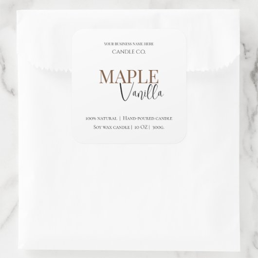 Maple Vanilla | Elegant Fall Soy Candle Label (Tas)