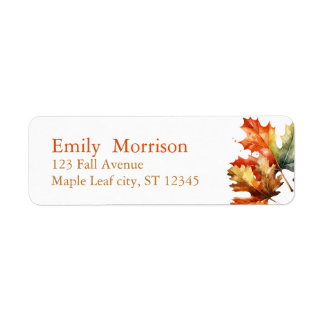 Maple verlaat Autumn Baby shower retouradres Etiket
