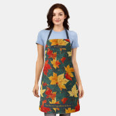 Maple verlaat herfstpatroon met rijke herfstkleure schort (Gedragen)