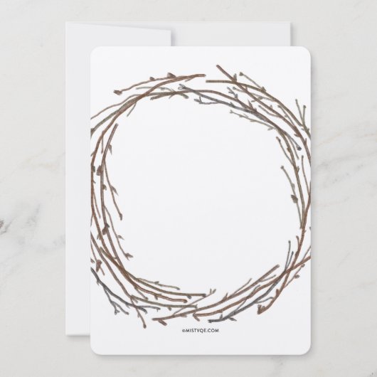 Maple Wreath Thanksgiving Dîner Invitation (Dos)