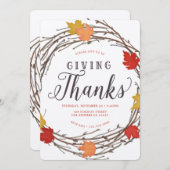 Maple Wreath Thanksgiving Dîner Invitation (Devant / Derrière)