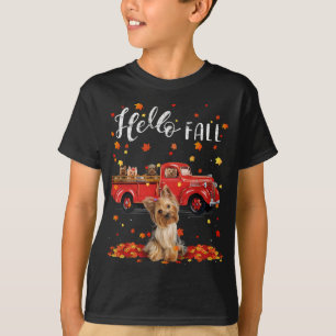 Maple Yorkshire Terrier Hondenblad Herfst Herfst R T-shirt