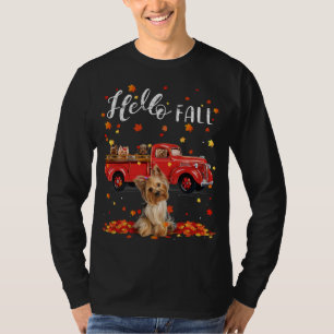 Maple Yorkshire Terrier Hondenblad Herfst Herfst R T-shirt
