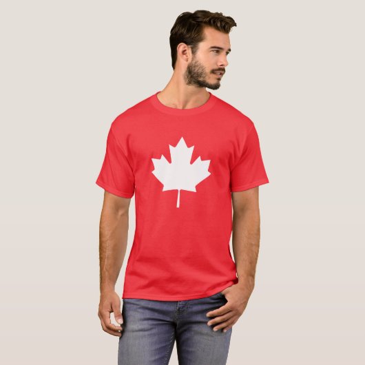 Mapleaf van de vlag van Canada T-shirt (Voorkant volledig)