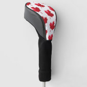 Mapleaf voor Canada op wit Golfheadcover (Schuin)