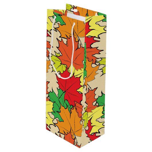 Maplebladeren I Wijn Cadeautas (Voorkant Gekanteld)