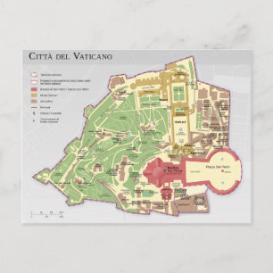 Mappa della Città del Vaticano diagramma Vaticaan Briefkaart