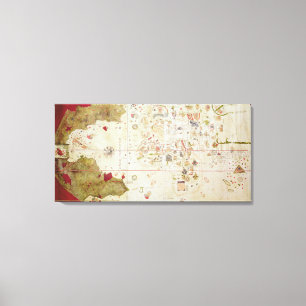 Mappa Mundi, 1502 Canvas Afdruk