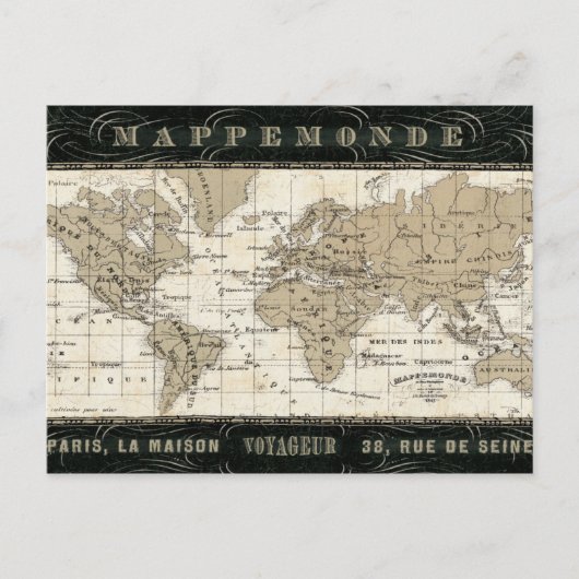 Mappemonde Briefkaart (Voorkant)