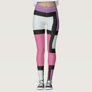 【mapper #2】幾何学 モダン レトロ 抽象画 leggings