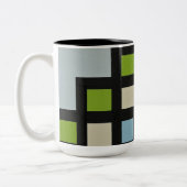 【mapper #3】マグ 幾何学 モダン 抽象画 tweekleurige koffiemok (Links)