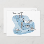 Mapping Vancouver - blauw Briefkaart (Voorkant / Achterkant)
