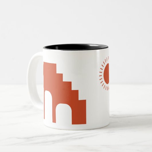 maquette de tasse de café avec élément boho (Devant gauche)