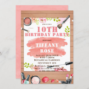 Maquillage 10e anniversaire fêtes Invitations