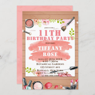 Maquillage 11e anniversaire fêtes Invitations