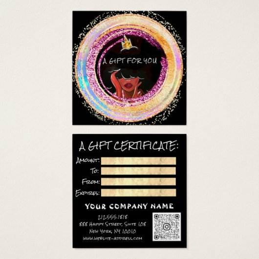 Maquillage à ongles personnalisé Code QR Logo Or (Devant & derrière)