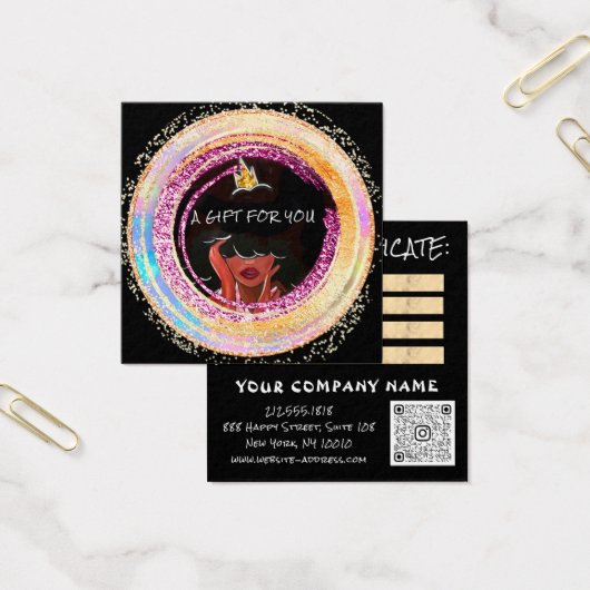 Maquillage à ongles personnalisé Code QR Logo Or (Bureau)