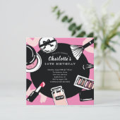 Maquillage Anniversaire Fête Invitation (Debout devant)