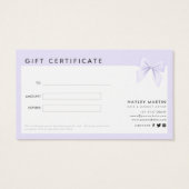 Maquillage Artiste Beauté Salon Certificats cadeau (Dos)