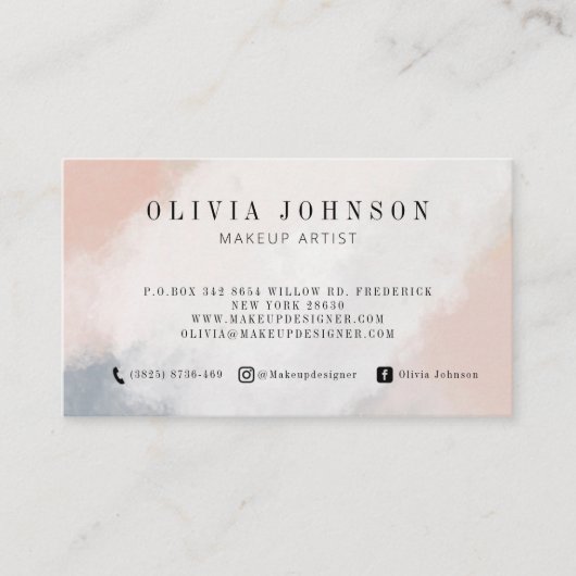 Maquillage Artiste Carte de visite Blush Rose Crèm (Devant)