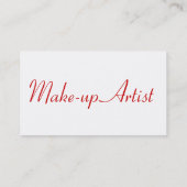 Maquillage Artiste Carte de visite classique (Dos)
