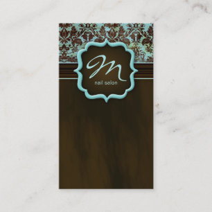 Maquillage Artiste Carte de visite Damask Bleu Bro