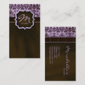 Maquillage Artiste Carte de visite Damask Purple B (Devant / Derrière)