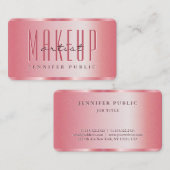 Maquillage Artiste Carte de visite Élégant Rose Or (Devant / Derrière)