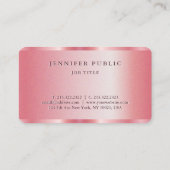 Maquillage Artiste Carte de visite Élégant Rose Or (Dos)