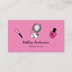 Maquillage Artiste Cosmétique Carte de visite rose