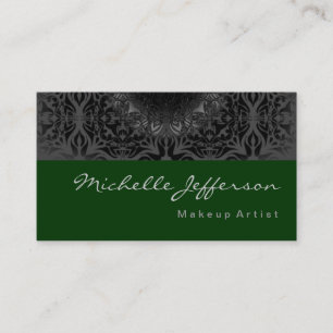 Maquillage Artiste Gris Motif Vert Carte de visite