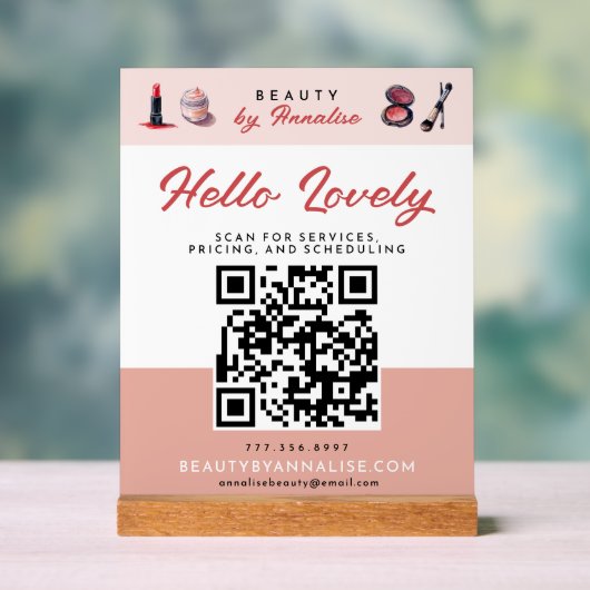 Maquillage Artiste Hello Lovely Business QR code (Neutre)