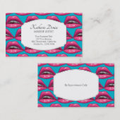 Maquillage Artiste Pop Art Rose Lips Carte de visi (Devant / Derrière)