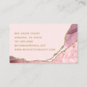 Maquillage Artiste rose Agate Géode Carte de visit (Dos)